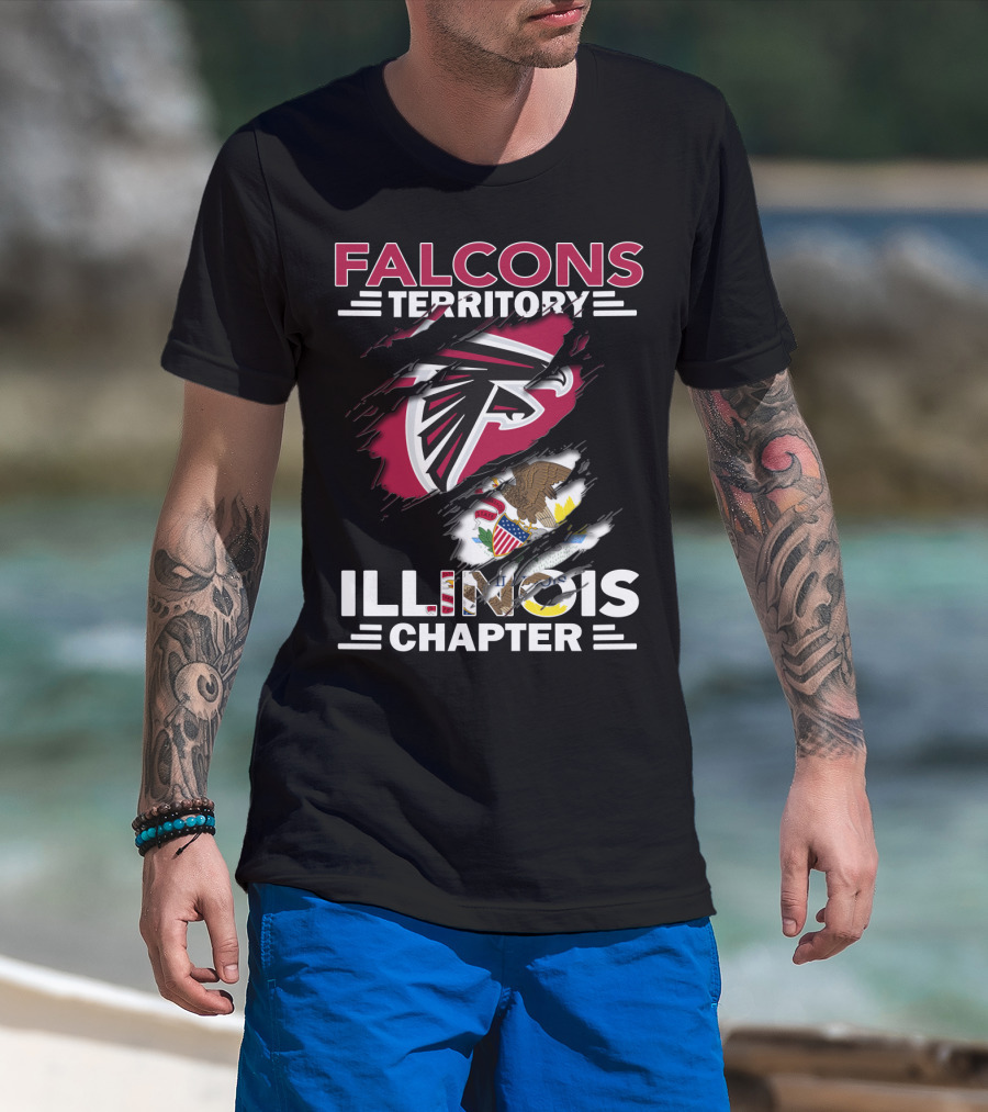 Falcons Territory Illinois Chapter NFL Team Sports Fan Club T-Shirt