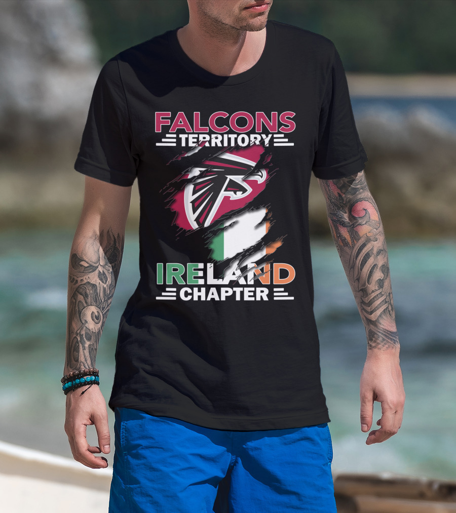 Falcons Territory Ireland Chapter Flag And Logo Emblem T-Shirt