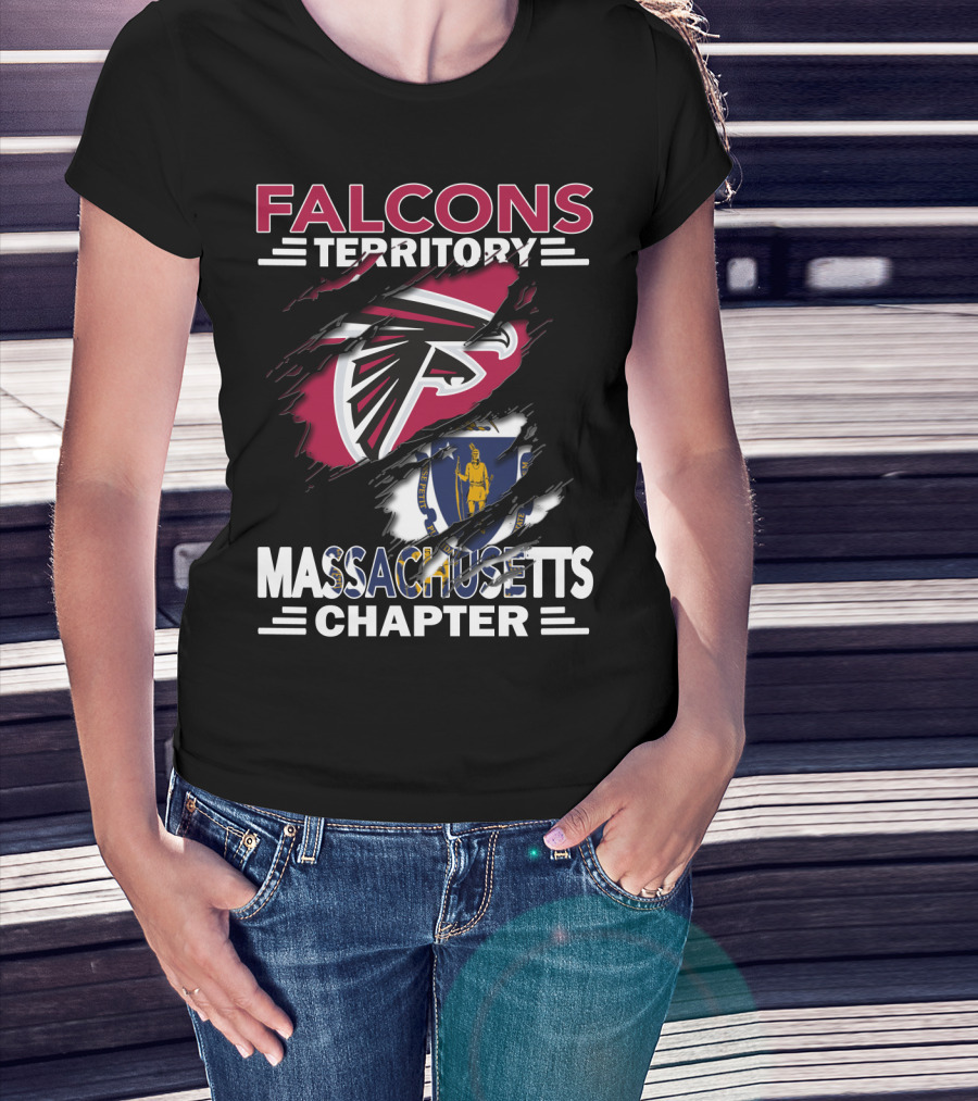 Falcons Territory Massachusetts Chapter Logo With State Flag Incorporation T-Shirt