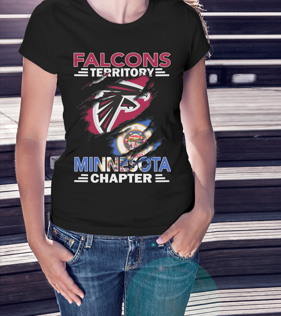 Falcons Territory Minnesota Chapter Sports Logo And State Emblem T-Shirt