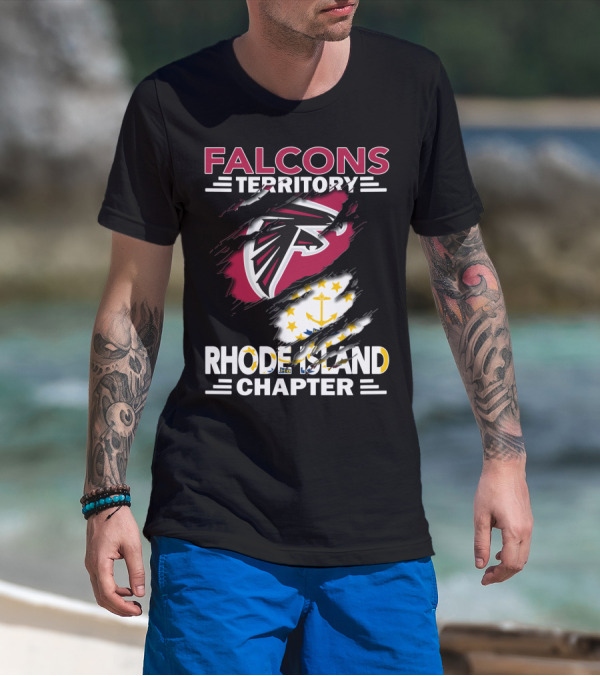 Falcons Territory Rhode Island Chapter Logo Flag T-Shirt