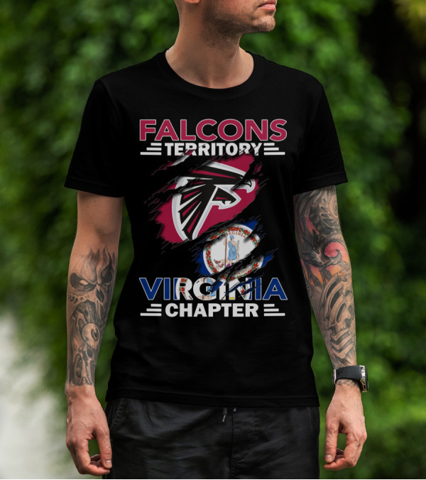 Falcons Territory Virginia Chapter Logo With State Emblem T-Shirt