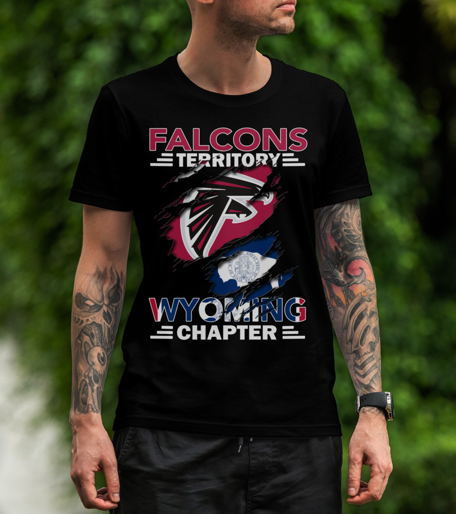 Falcons Territory Wyoming Chapter Flag Crest T-Shirt