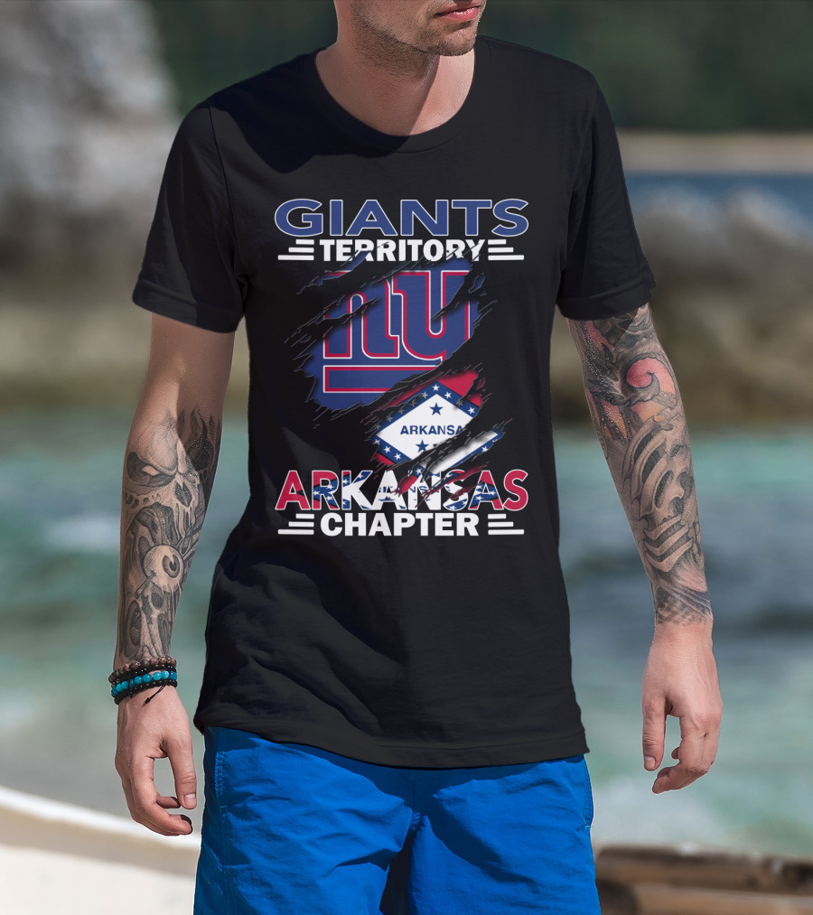 Giants Territory Arkansas Chapter NY Giants Logo Flag T-Shirt