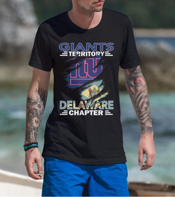 Giants Territory New York Delaware Chapter Logos And Flag T-Shirt