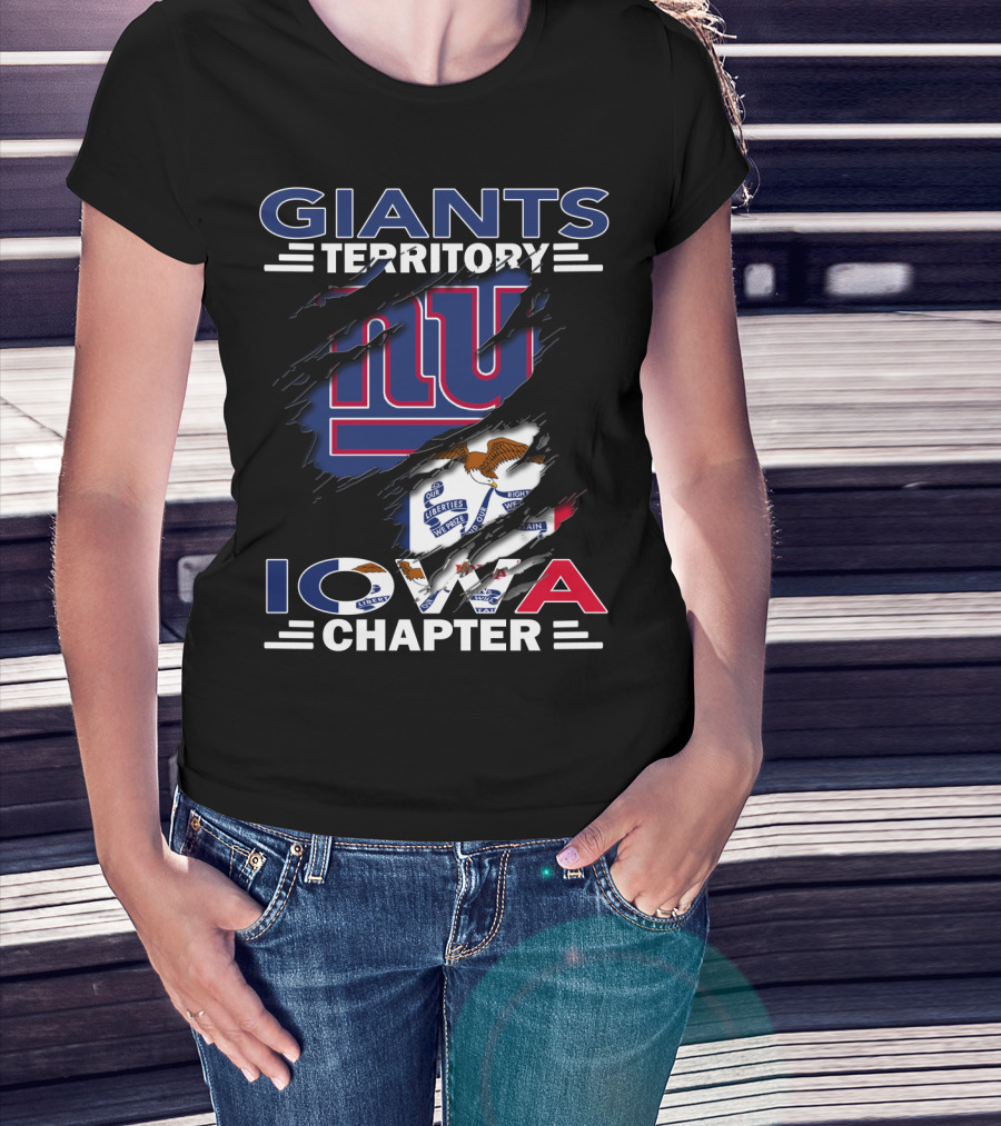 Giants Territory Iowa Chapter NY Logo State Flag Elements T-Shirt
