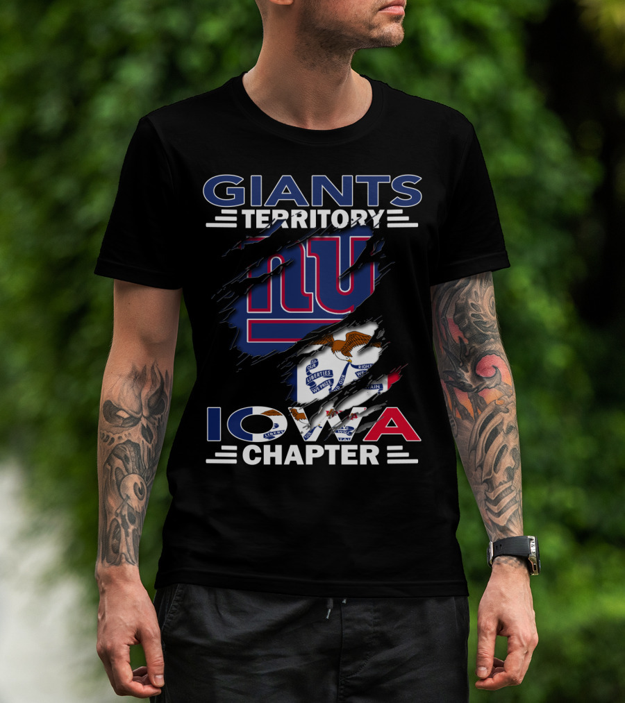 Giants Territory Iowa Chapter NY Logo State Flag Elements T-Shirt