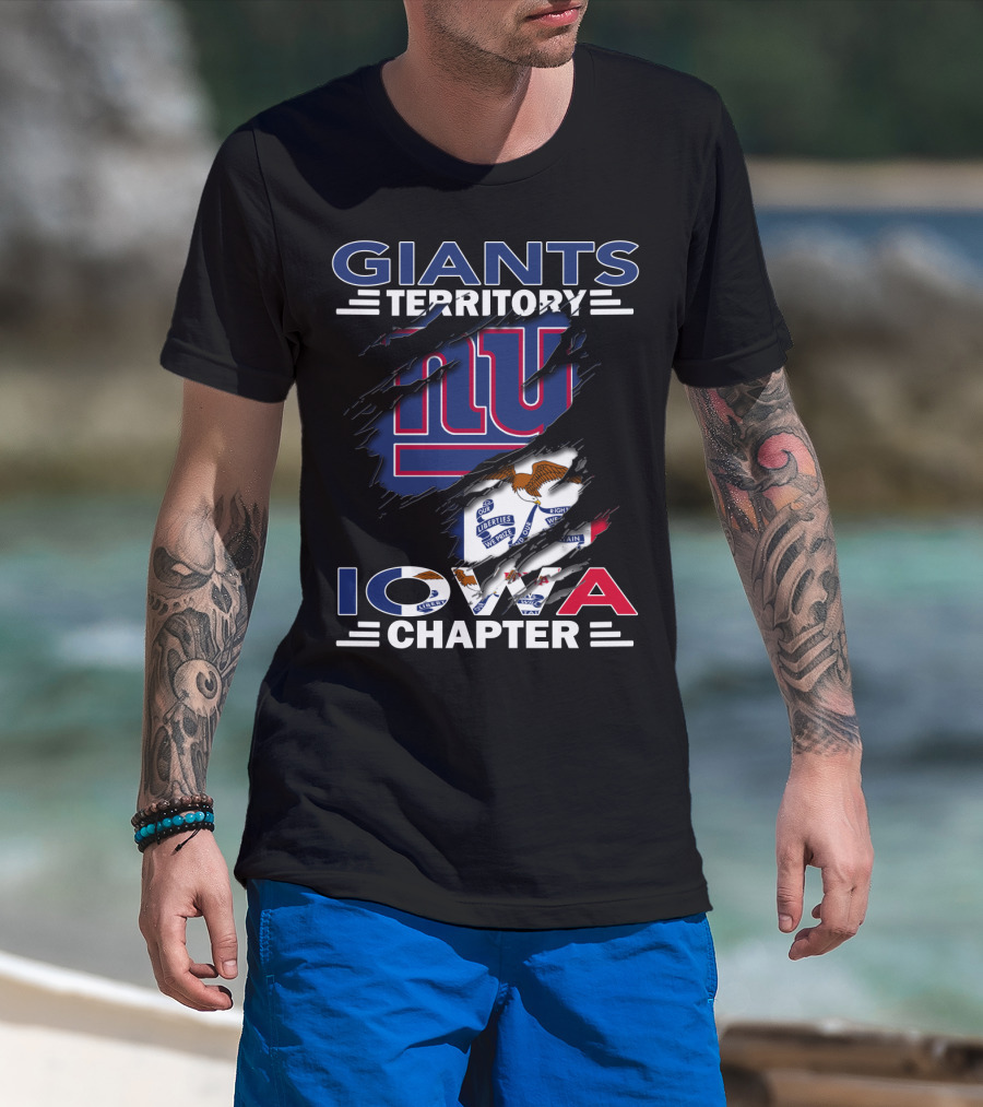 Giants Territory Iowa Chapter NY Logo State Flag Elements T-Shirt