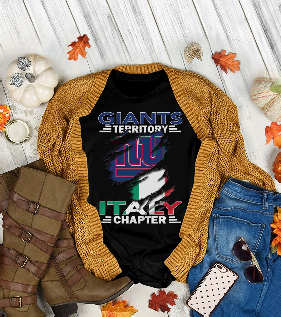 Giants Territory Italy Chapter NY Logo Italian Flag T-Shirt