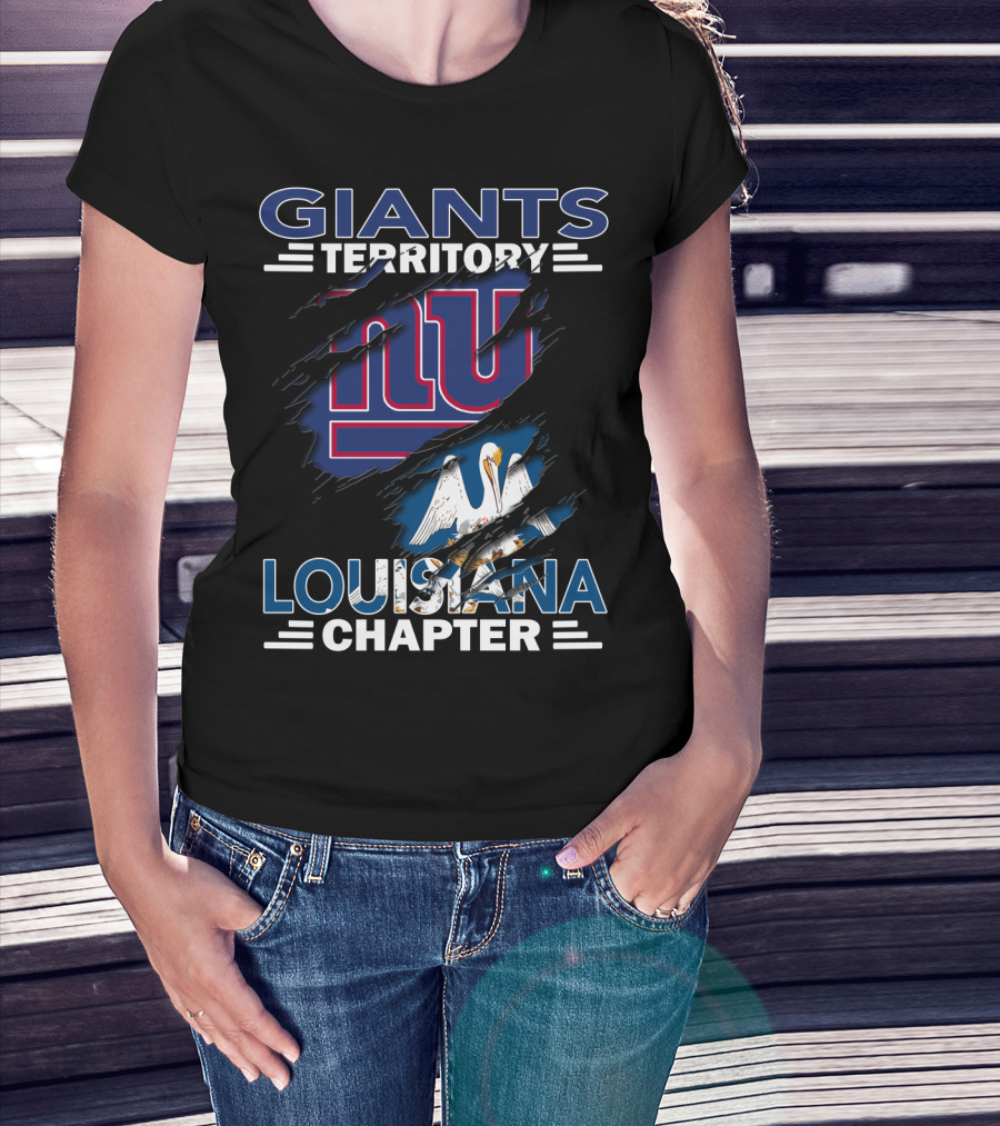 Giants Territory Louisiana Chapter Ny Logo Pelican T-Shirt