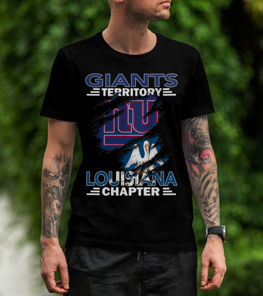 Giants Territory Louisiana Chapter Ny Logo Pelican T-Shirt