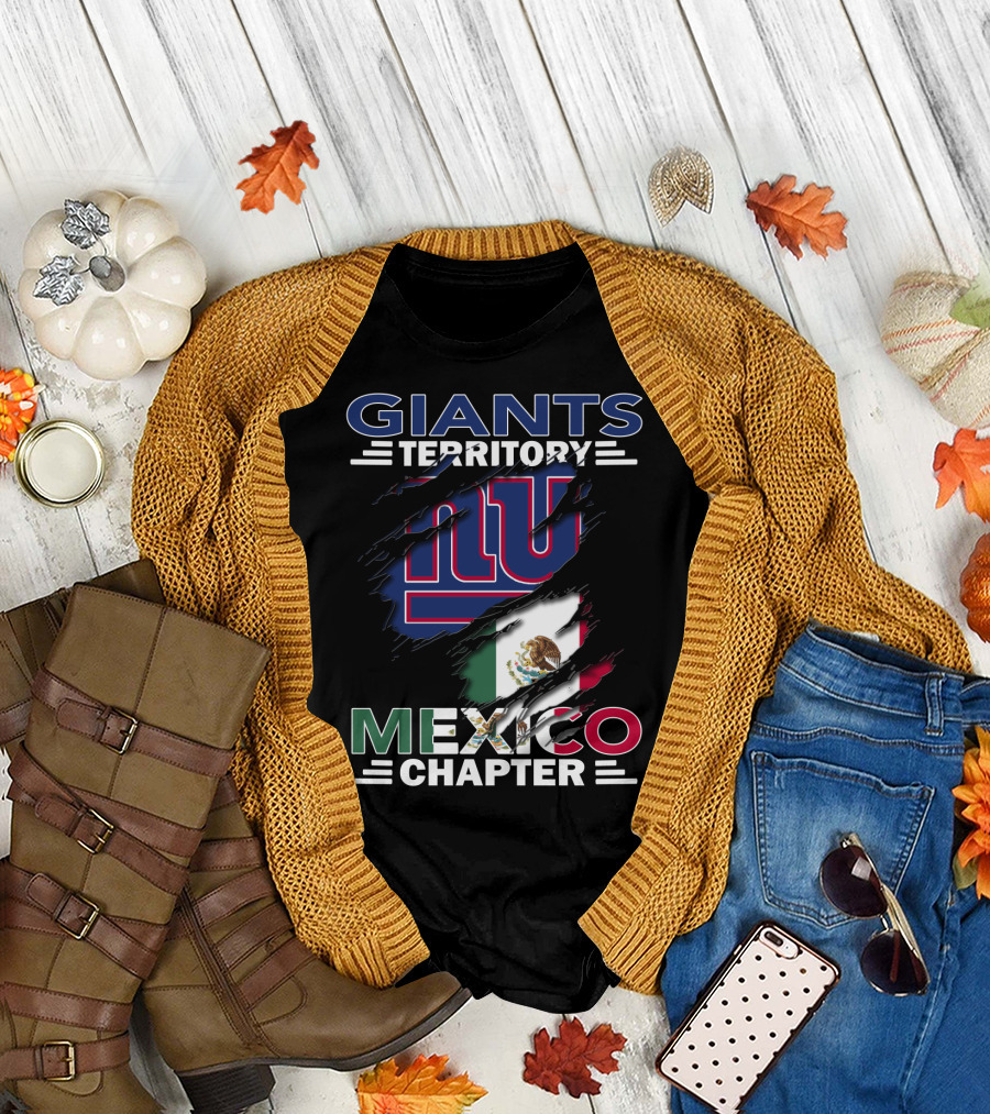 Giants Territory NY Logo Mexico Chapter Flag T-Shirt