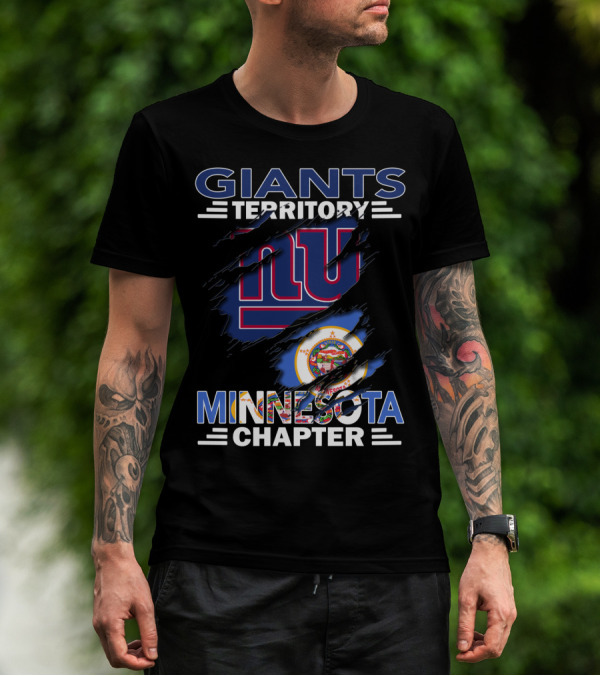 Giants Territory Minnesota Chapter New York Football Crest And State Seal T-Shirt