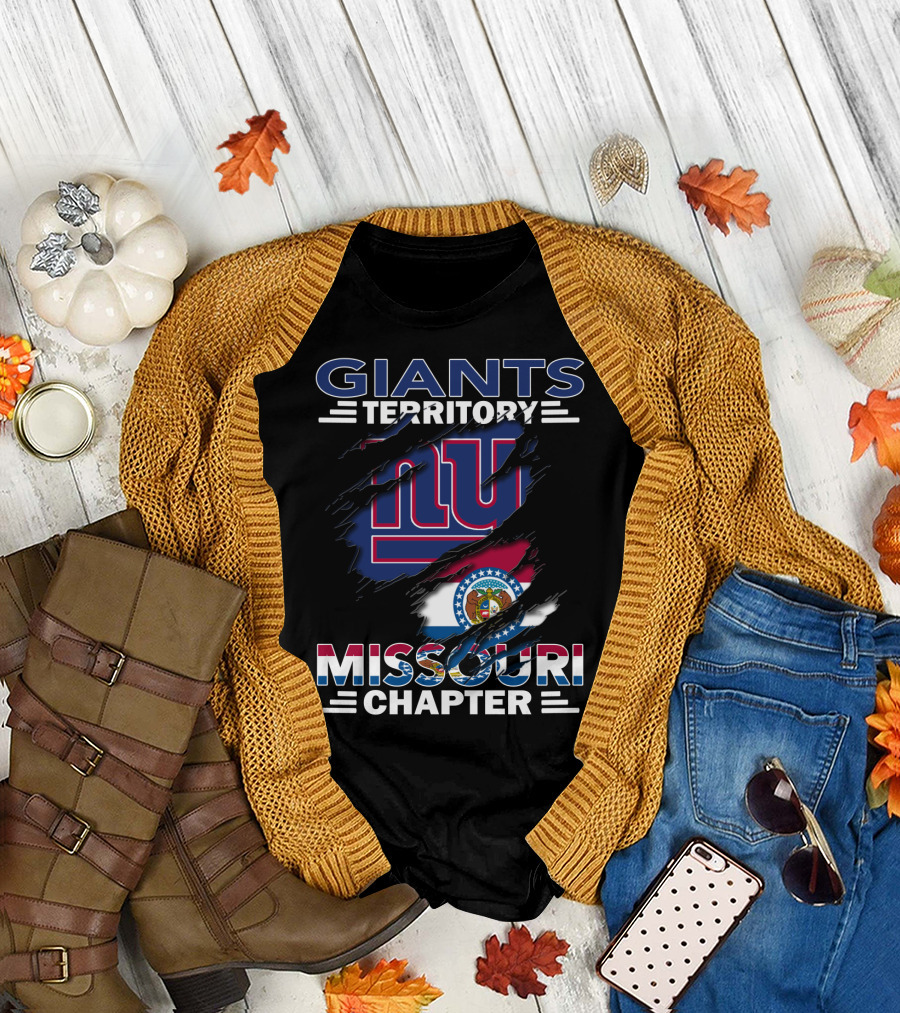 Giants Territory Missouri Chapter NY Logo with Missouri State Flag Elements T-Shirt