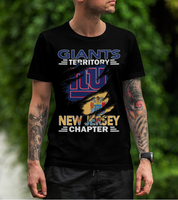 Giants Territory New Jersey Chapter NY Logo With State Flag T-Shirt