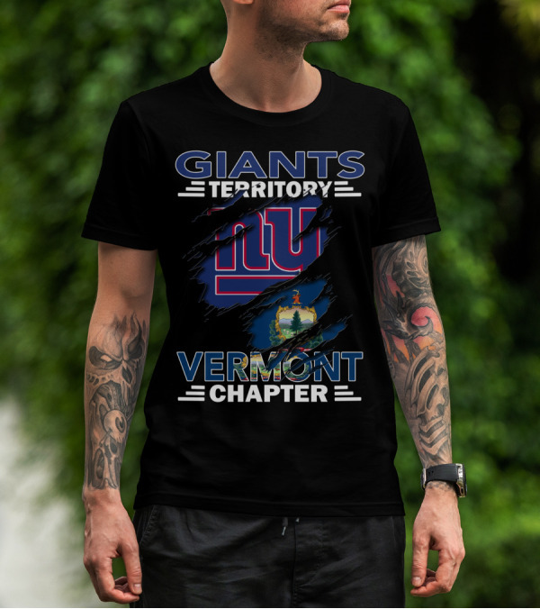 Giants Territory Vermont Chapter NY Logo Vermont Flag T-Shirt