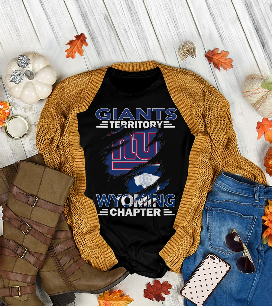 Wyoming Chapter Giants Territory NY Logo and State Seal Elements T-Shirt