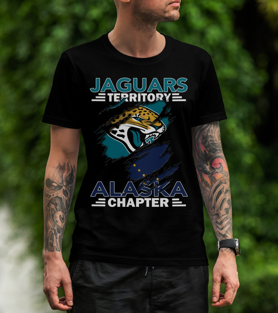 Jaguars Territory Alaska Chapter Big Cat With Claws And Stars T-Shirt