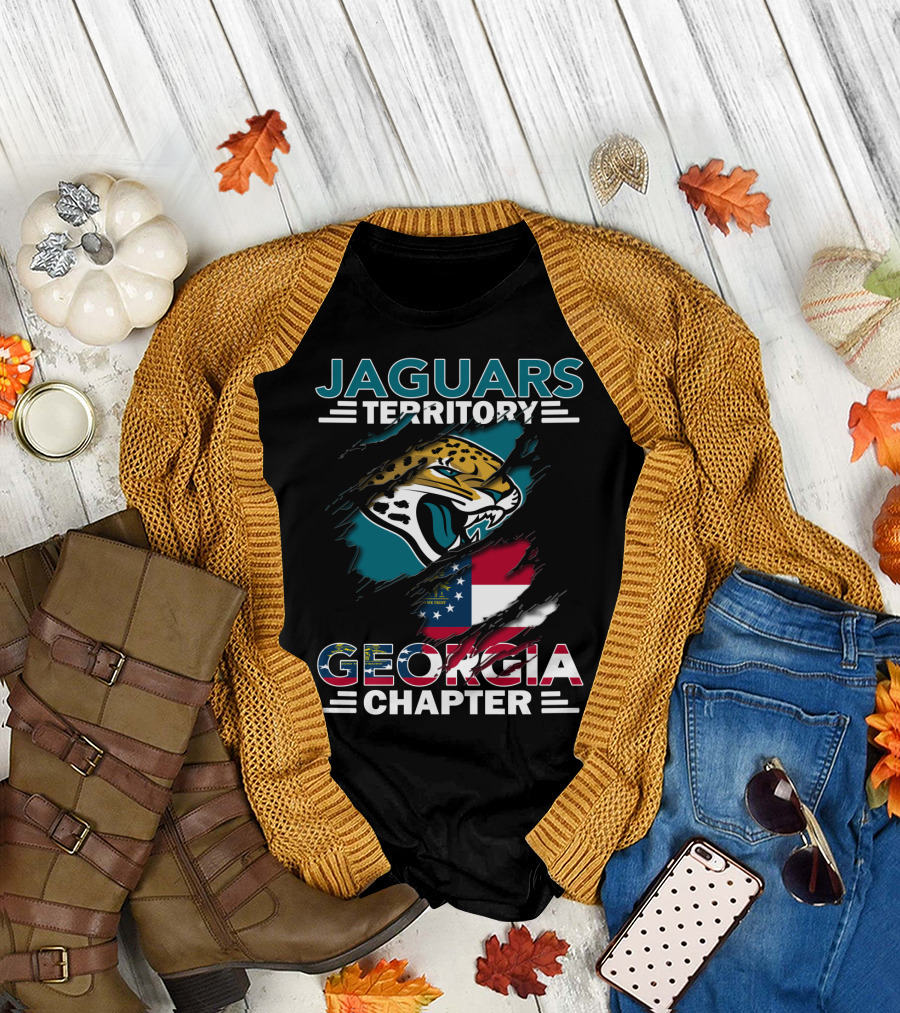 Jaguars Territory Georgia Chapter USA Flag Jaguar Head T-Shirt