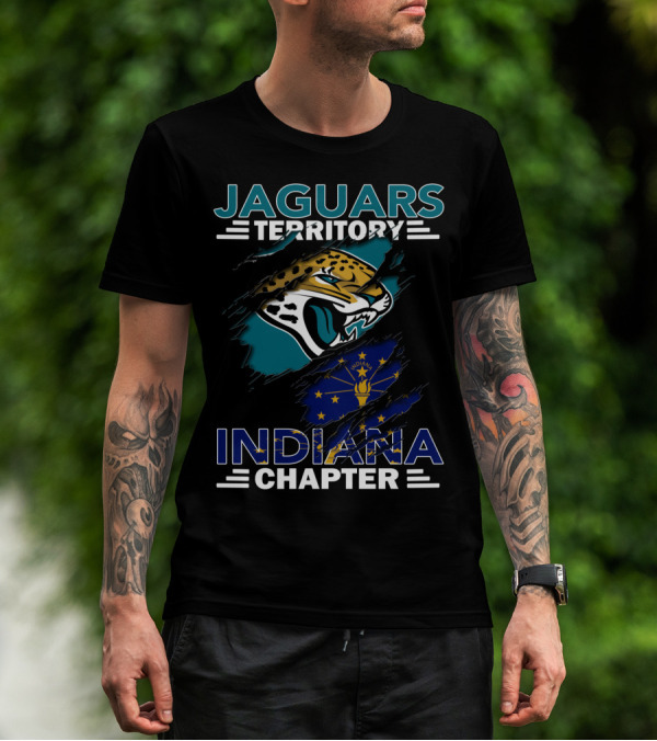 Jaguars Territory Indiana Chapter Flag And Logo Alignment T-Shirt