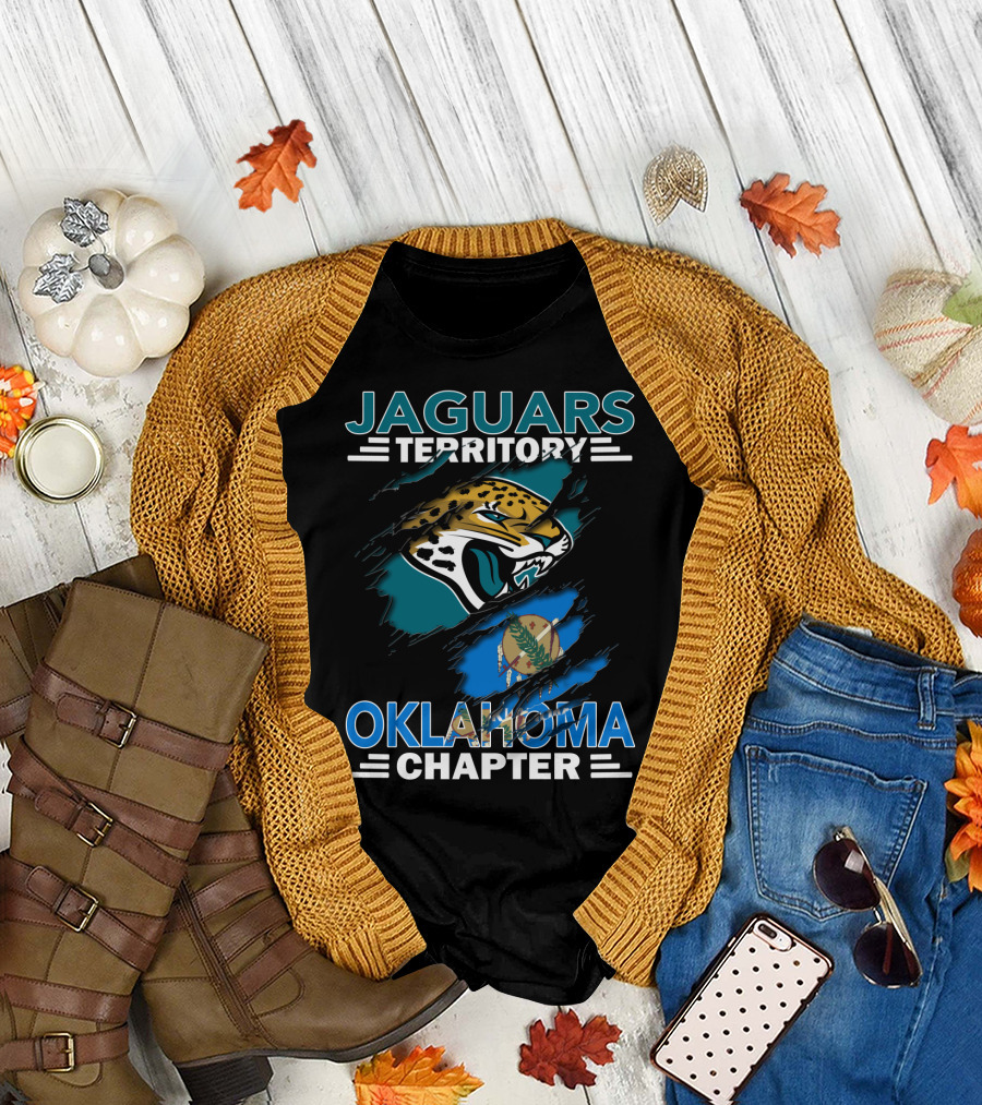 Jaguars Territory Oklahoma Chapter Logo with State Flag Emblem T-Shirt