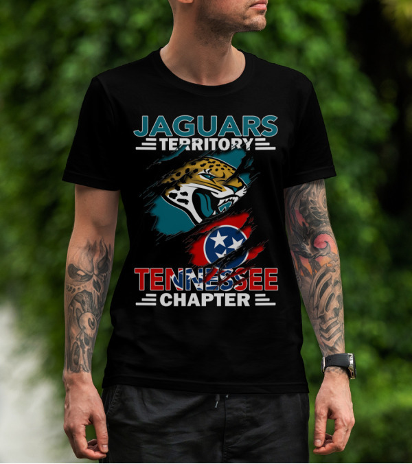 Jaguars Territory Tennessee Chapter Logo With Jaguar And Tennessee Flag T-Shirt