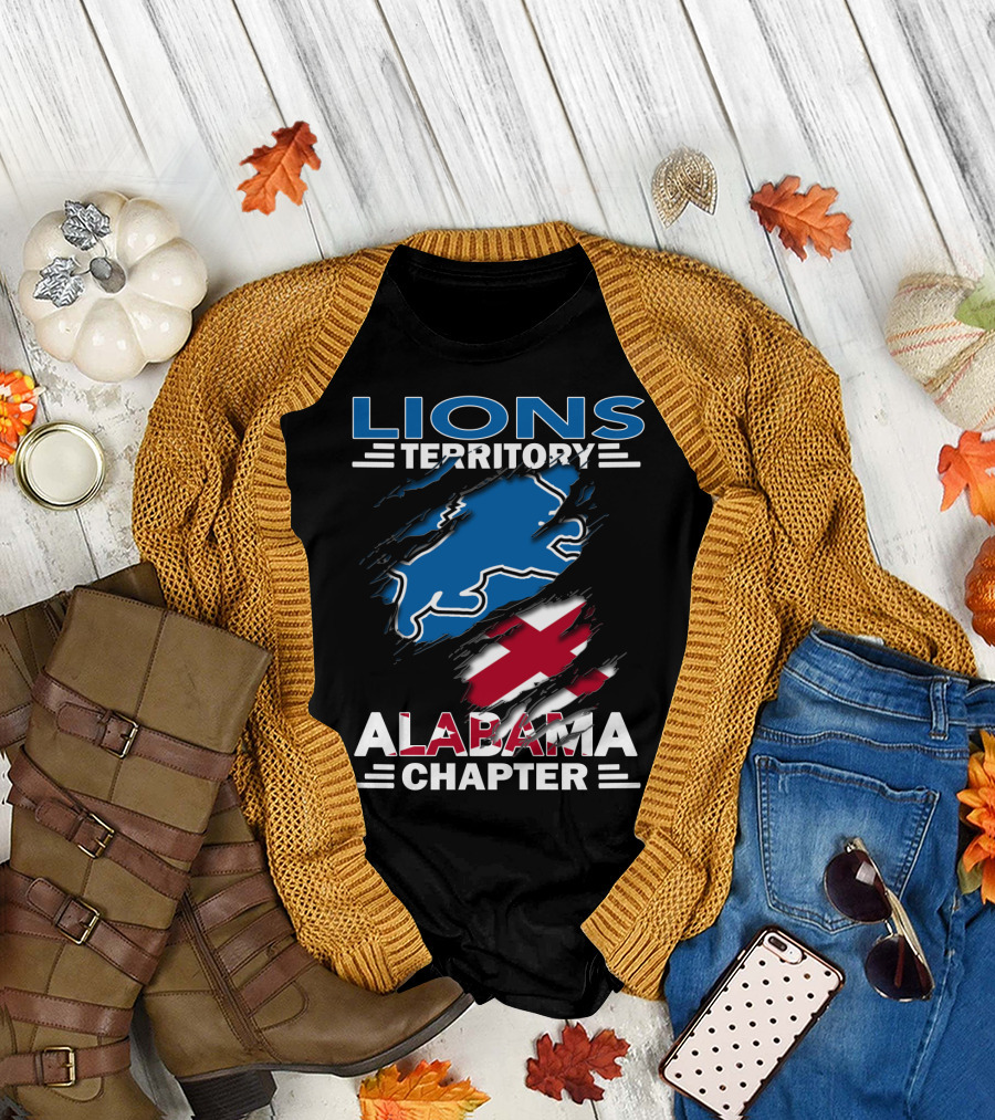 Lions Territory Alabama Chapter Blue and Red T-Shirt