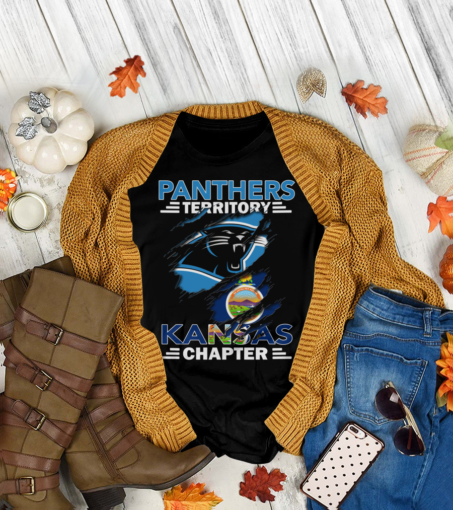 Panthers Territory Kansas Chapter Blue and Black Claw T-Shirt