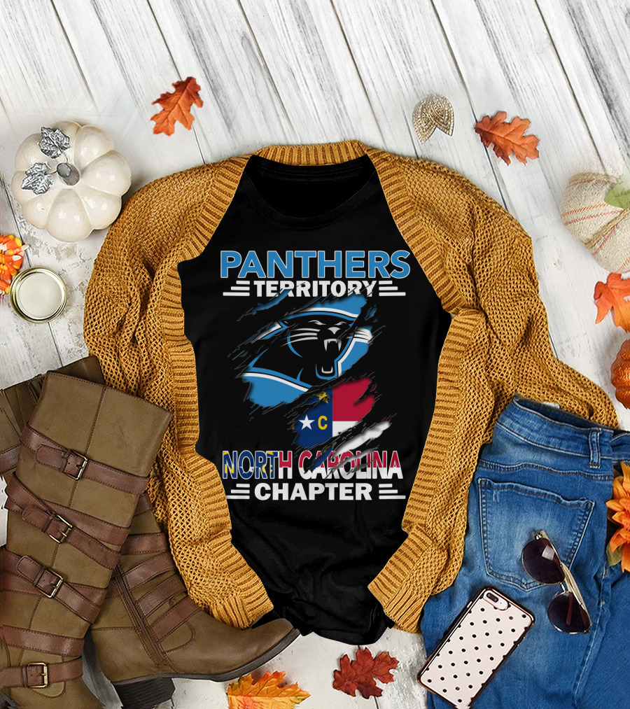 Panthers Territory North Carolina Chapter Flag and Logo Integration T-Shirt