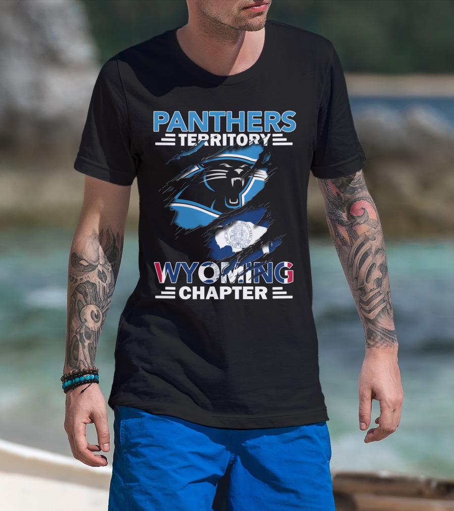 Panthers Territory Wyoming Chapter Logo With State And Team Symbol Combination T-Shirt