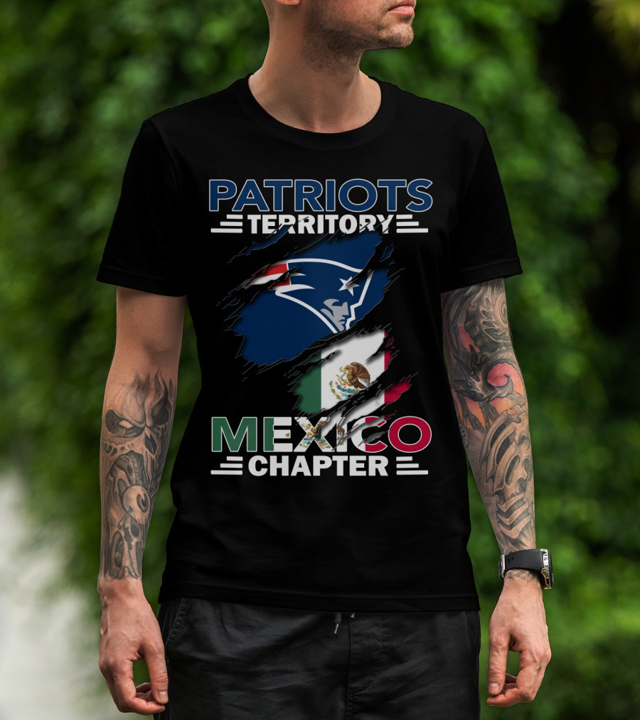 Patriots Territory Logo With Mexico Flag Chapter T-Shirt