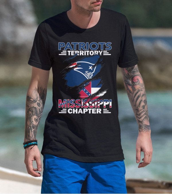 Patriots Territory Mississippi Chapter Rip Confederate Flag T-Shirt
