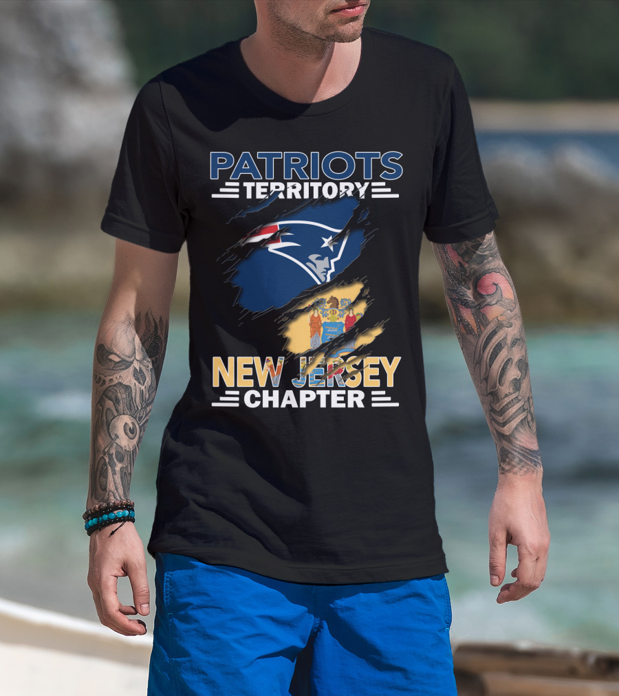 Patriots Territory New Jersey Chapter NFL Team Local Supporters T-Shirt