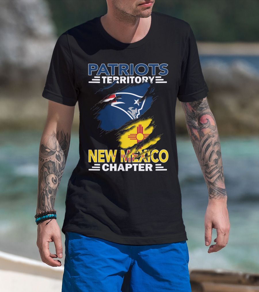 Patriots Territory New Mexico Chapter Patriots Head Logo And New Mexico Flag T-Shirt