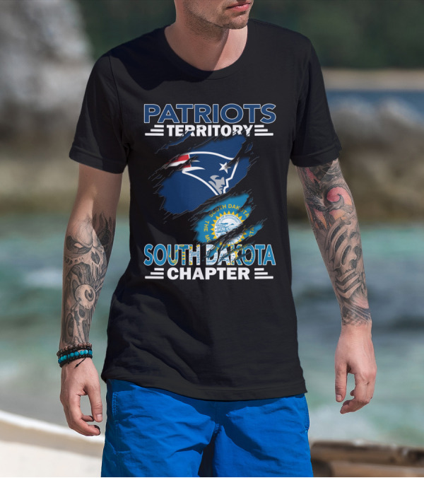 Patriots Territory South Dakota Chapter New England Patriots Logo And South Dakota Seal T-Shirt