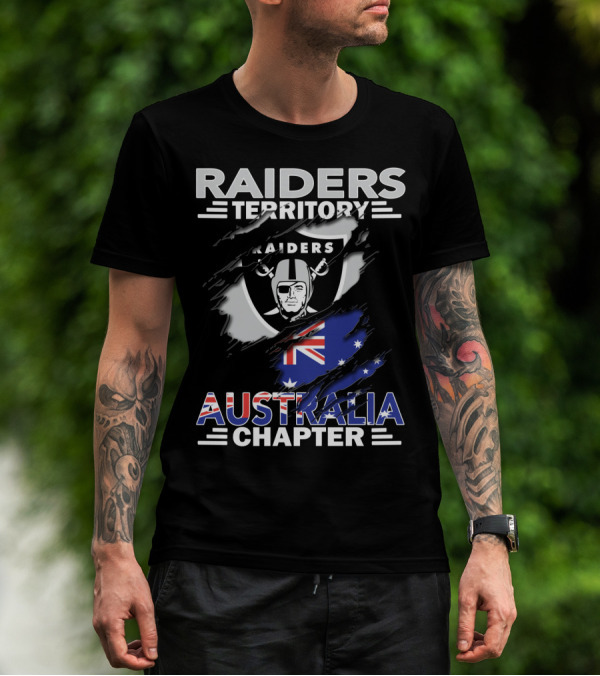 Raiders Territory Australia Chapter Australian Flag And Raiders T-Shirt