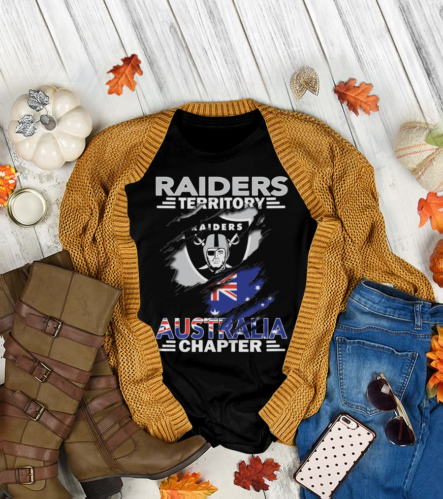 Raiders Territory Australia Chapter Australian Flag and Raiders T-Shirt