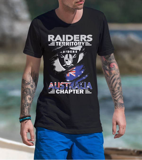 Raiders Territory Australia Chapter Australian Flag And Raiders T-Shirt