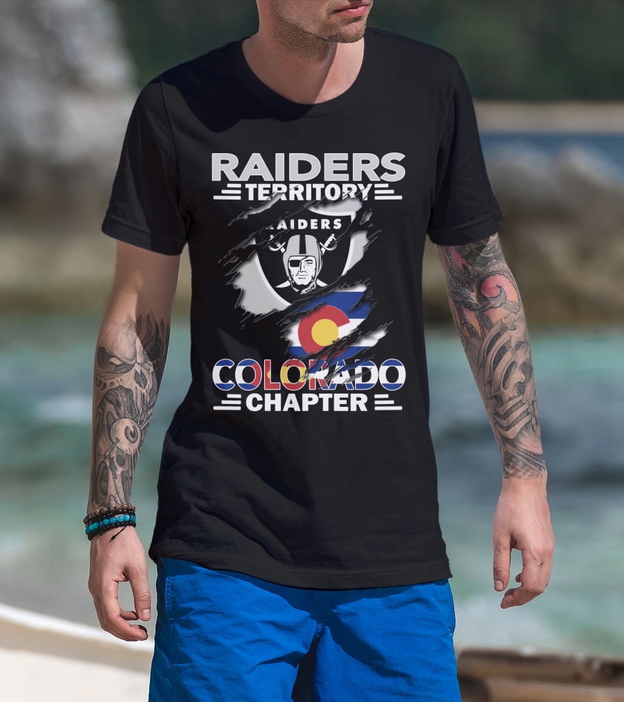 Raiders Territory Colorado Chapter Raiders Logo Colorado Flag T-Shirt