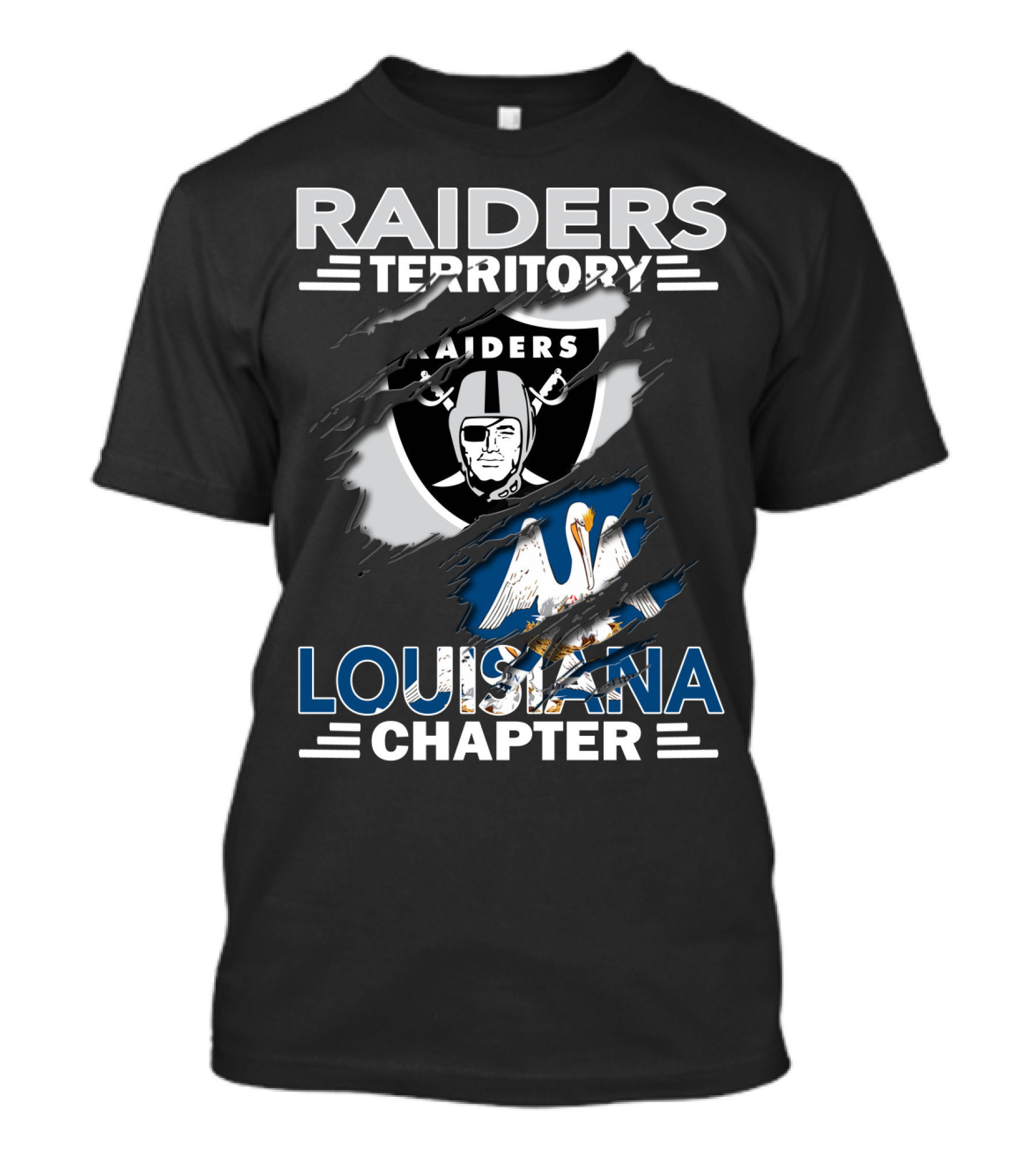 Raiders Territory Louisiana Chapter Pelican And Shield Emblem T-Shirt