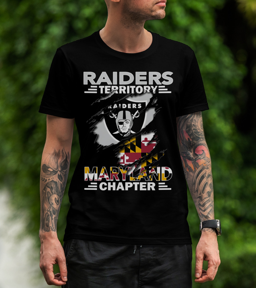 Raiders Territory Maryland Chapter Raiders Maryland Flag T-Shirt