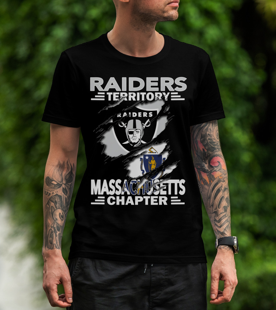 Raiders Territory Massachusetts Chapter Raiders Logo Massachusetts State Emblem T-Shirt