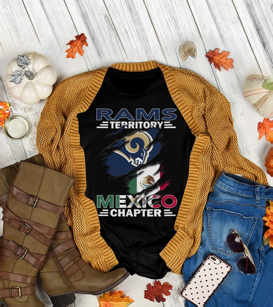 Rams Territory Mexico Chapter Flag With Rams Logo Combination T-Shirt