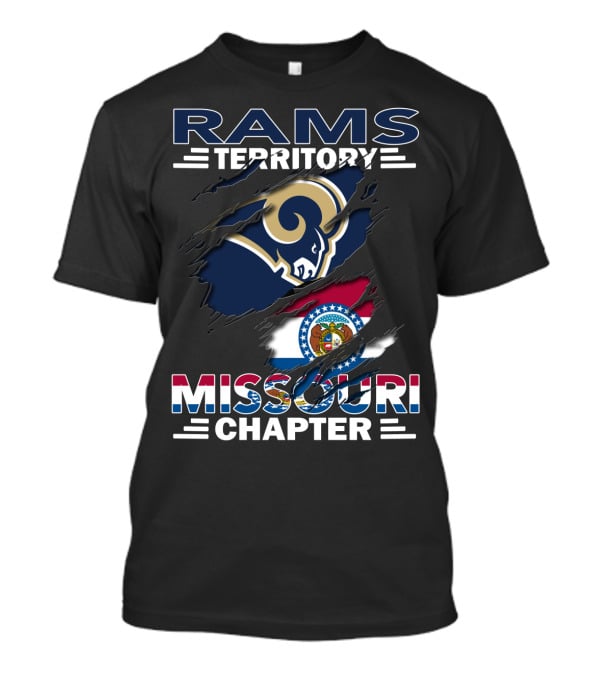Rams Territory Missouri Chapter Ram Mascot And State Flag T-Shirt