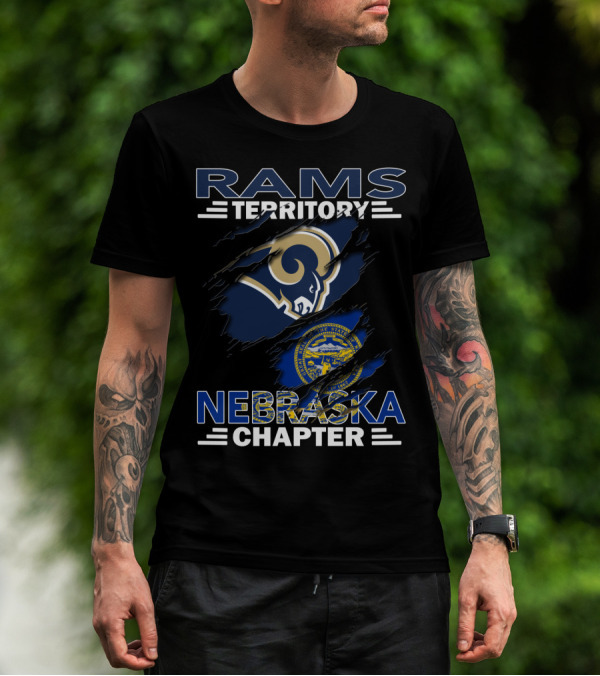Rams Territory Nebraska Chapter State Seal And Team Logo Fusion T-Shirt