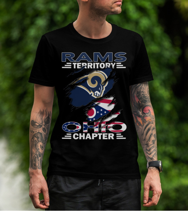 Rams Territory Ohio Chapter NFL Team Ohio Flag Fan Edition T-Shirt