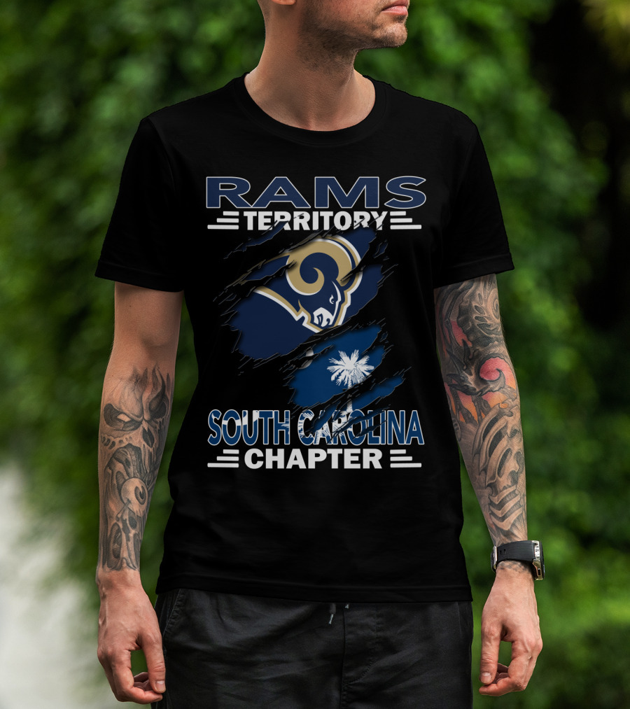 Rams Territory South Carolina Chapter With Rams Logo And State Flag Elements T-Shirt