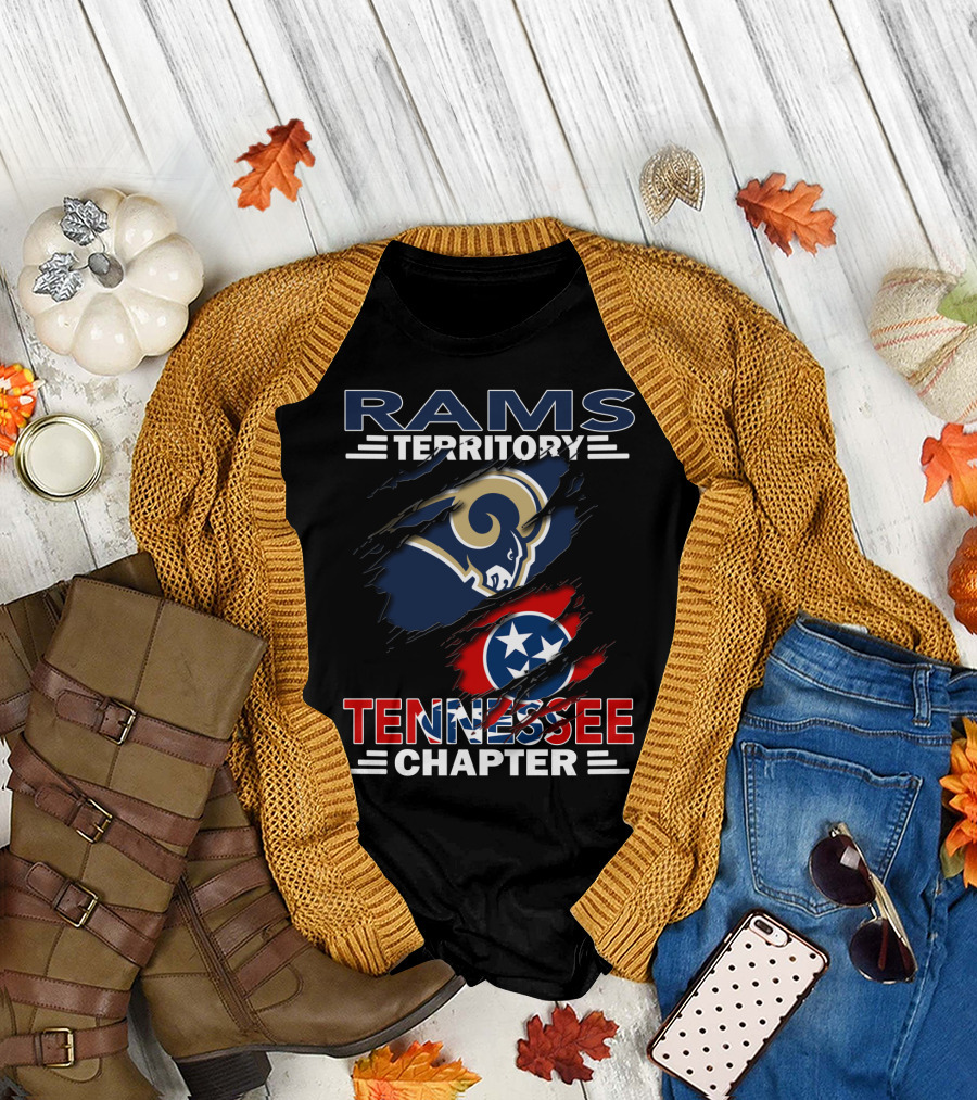 Rams Territory Tennessee Chapter NFL Rams Logo Tennessee State Flag T-Shirt