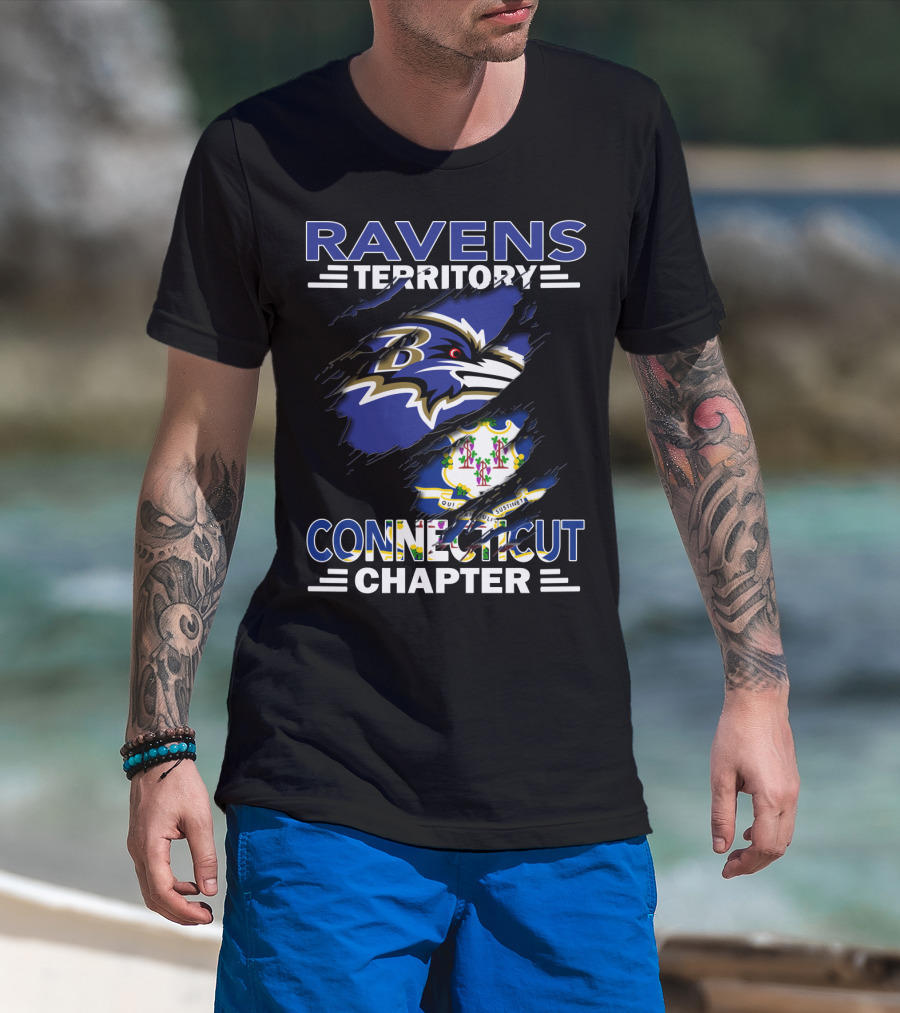 Ravens Territory Connecticut Chapter Nfl Team Fan Association Ravens Logo Connecticut Symbol T-Shirt
