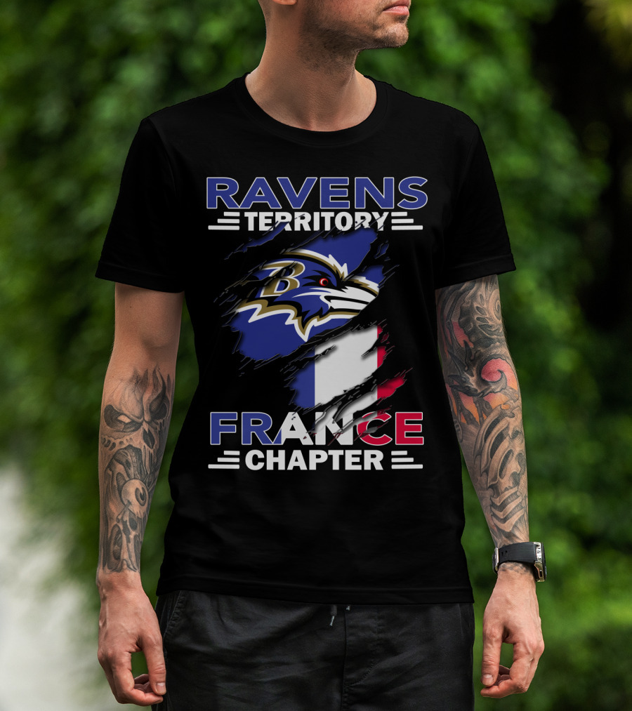 Ravens Territory France Chapter Baltimore Ravens French Flag T-Shirt